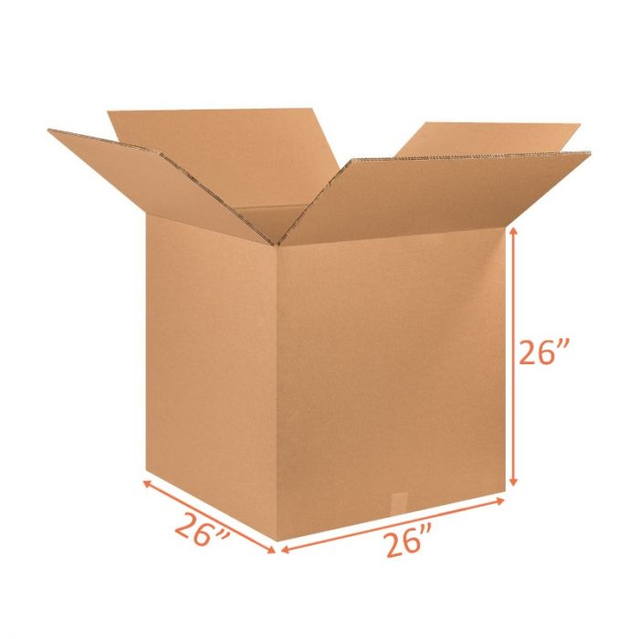 26x26x26 Double Wall Shipping and Packing Box (2 Pack)