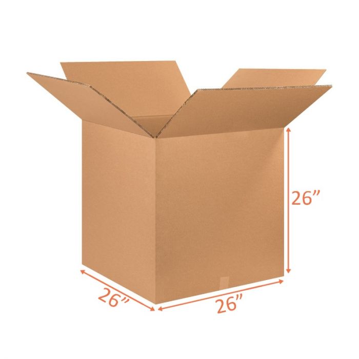 26x26x26 Double Wall Shipping and Packing Box Corrugated