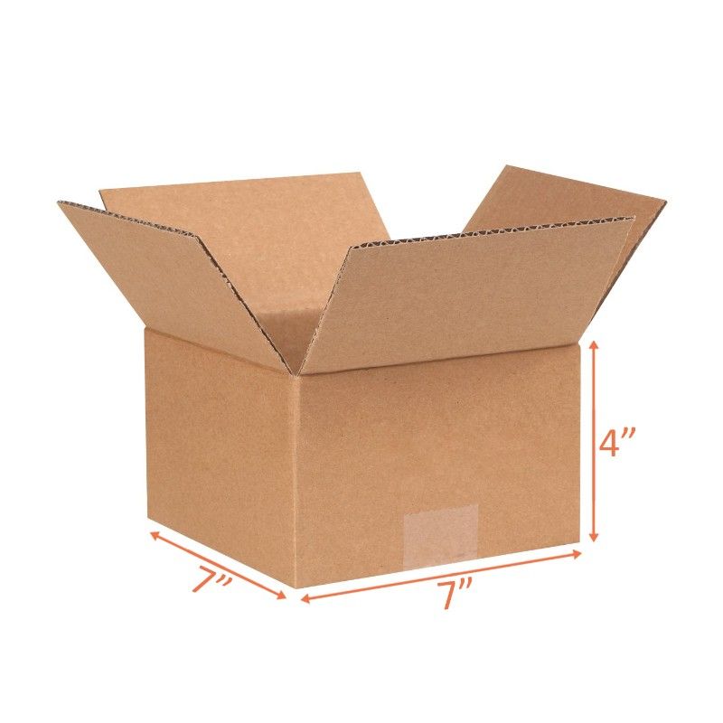 7x7x4 Size Shipping and Packing Box Corrugated